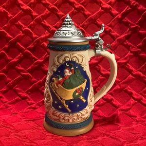 Beer Stein Ornament featuring Santa & Elf